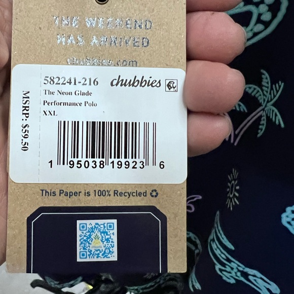 New With Tags $60 Men's Chubbies Sz XXL Navy Alligator Print Men's Shirt "Glades - Picture 2 of 4